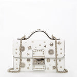 Load image into Gallery viewer, The Hollywood White Leather Crossbody Bag
